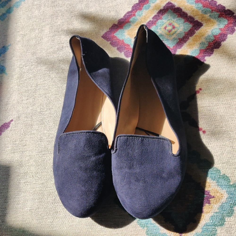 H&M Navy Suede Women’s Slip-On Loafers